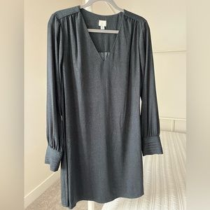 Like New~size Med. Short, trapeze cut dress Snake skin print in Black & Emerald